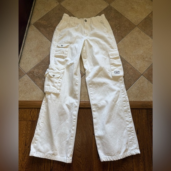 BDG RAE CARPENTER CARGO URBAN OUTFITTERS WHITE BAGGY WIDE LEG SIZE 29 - Picture 3 of 11